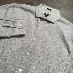 Express Shirt Mens Medium Classic Geometric Floral Long Sleeve Button Up Casual‎